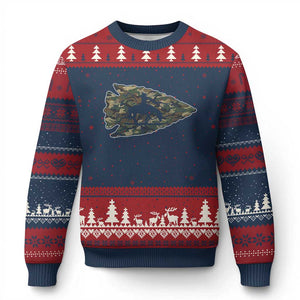 Arrowhead Hunter Native American Camouflage USA Flag Ugly Christmas Sweater