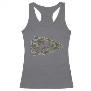 Arrowhead Hunter Native American Camouflage USA Flag Racerback Tank Top