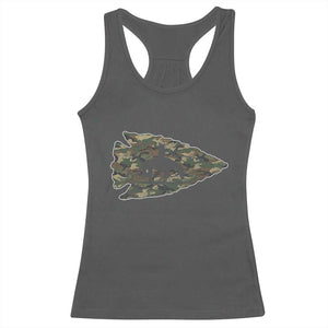 Arrowhead Hunter Native American Camouflage USA Flag Racerback Tank Top