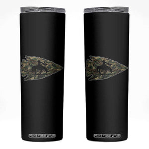 Arrowhead Hunter Native American Camouflage USA Flag Skinny Tumbler
