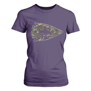 Arrowhead Hunter Native American Camouflage USA Flag T Shirt For Women