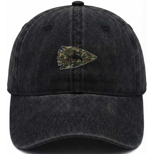 Arrowhead Hunter Native American Camouflage USA Flag Washed Cotton Baseball Cap