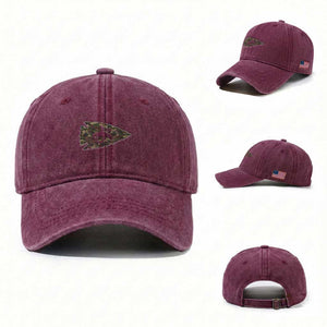 Arrowhead Hunter Native American Camouflage USA Flag Washed Cotton Baseball Cap