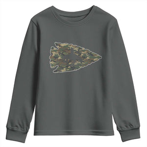 Arrowhead Hunter Native American Camouflage USA Flag Youth Sweatshirt