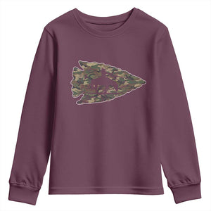 Arrowhead Hunter Native American Camouflage USA Flag Youth Sweatshirt