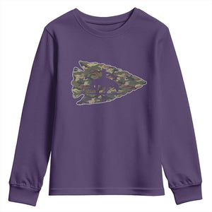Arrowhead Hunter Native American Camouflage USA Flag Youth Sweatshirt
