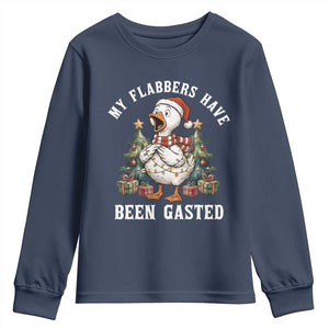 My Flabbers Have Been Gasted Youth Sweatshirt Funny Goose Christmas TS14 Navy Print Your Wear