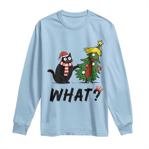 Black Cat What Christmas Long Sleeve Shirt Anti Trump Protest - Print Your Wear