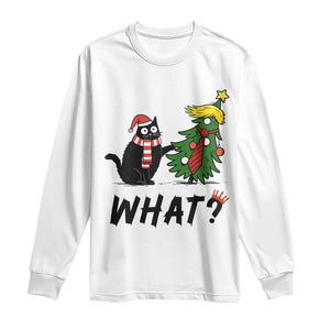 Black Cat What Christmas Long Sleeve Shirt Anti Trump Protest - Print Your Wear