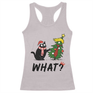 Black Cat What Christmas Racerback Tank Top Anti Trump Protest TS14 Ice Gray Print Your Wear