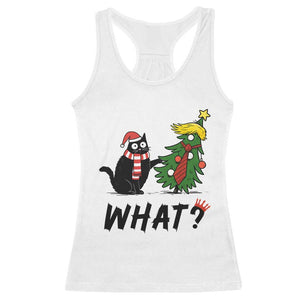 Black Cat What Christmas Racerback Tank Top Anti Trump Protest TS14 White Print Your Wear