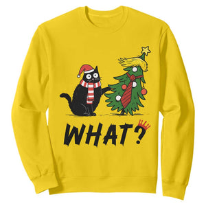 Black Cat What Christmas Sweatshirt Anti Trump Protest - Print Your Wear
