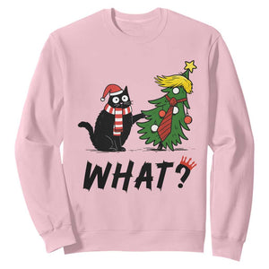 Black Cat What Christmas Sweatshirt Anti Trump Protest - Print Your Wear