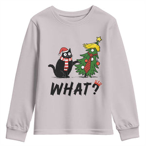 Black Cat What Christmas Youth Sweatshirt Anti Trump Protest TS14 Ice Gray Print Your Wear