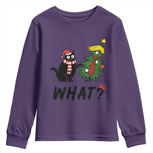 Black Cat What Christmas Youth Sweatshirt Anti Trump Protest TS14 Purple Print Your Wear