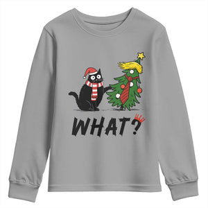 Black Cat What Christmas Youth Sweatshirt Anti Trump Protest TS14 Sport Gray Print Your Wear