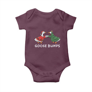 Christmas Goose Bumps Holiday Season Baby Onesie TS14 Maroon Print Your Wear