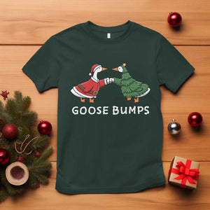 Christmas Goose Bumps Holiday Season T Shirt TS14 Dark Forest Green Print Your Wear