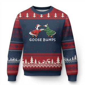 Christmas Goose Bumps Holiday Season Ugly Christmas Sweater TS14 Navy Red Print Your Wear