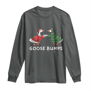 Christmas Goose Bumps Holiday Season Long Sleeve Shirt TS14 Dark Heather Print Your Wear