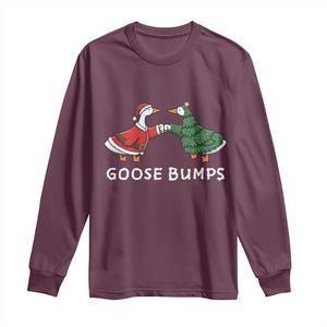 Christmas Goose Bumps Holiday Season Long Sleeve Shirt TS14 Maroon Print Your Wear
