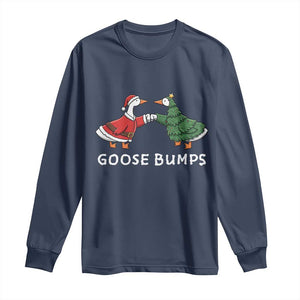 Christmas Goose Bumps Holiday Season Long Sleeve Shirt TS14 Navy Print Your Wear