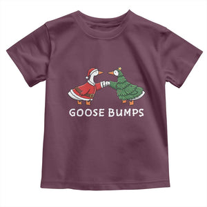 Christmas Goose Bumps Holiday Season Toddler T Shirt TS14 Maroon Print Your Wear