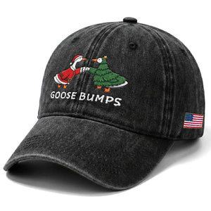 Christmas Goose Bumps Holiday Season Washed Cotton Baseball Cap TS14 Print Your Wear