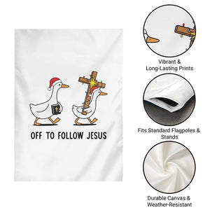 Christian Christmas Goose Garden Flag Off To Follow Jesus TS14 Print Your Wear