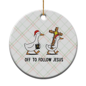 Christian Christmas Goose Ceramic Ornament Off To Follow Jesus TS14 1pc Christmas Plaid Print Your Wear