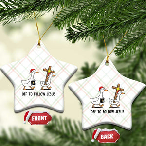 Christian Christmas Goose Ceramic Ornament Off To Follow Jesus TS14 Print Your Wear