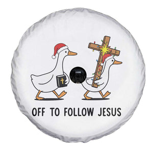 Christian Christmas Goose Spare Tire Cover Off To Follow Jesus TS14 Print Your Wear