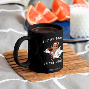 Festive Goose On The Loose Christmas Coffee Mug Funny Goose Gingerbread Xmas TS14 Print Your Wear