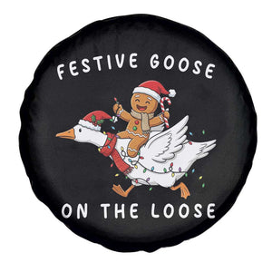 Festive Goose On The Loose Christmas Spare Tire Cover Funny Goose Gingerbread Xmas TS14 Print Your Wear