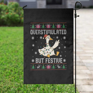 Funny Silly Goose Christmas Garden Flag Overstimulated But Festive TS14 Print Your Wear