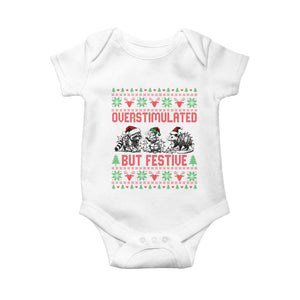 Possum Christmas Baby Onesie Funny Overstimulated But Festive TS14 White Print Your Wear