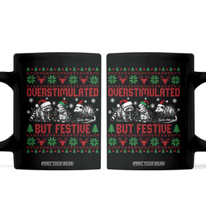 Possum Christmas Coffee Mug Funny Overstimulated But Festive TS14 Black Print Your Wear
