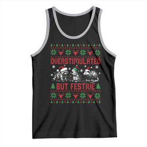 Possum Christmas Tank Top Funny Overstimulated But Festive TS14 Black Athletic Heather Print Your Wear