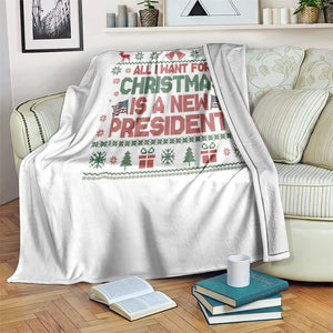 All I Want For Christmas Is A New President Throw Blanket Funny Democrat Christmas TS14 Print Your Wear