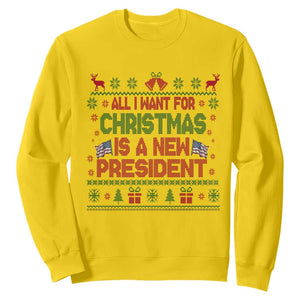 All I Want For Christmas Is A New President Sweatshirt Funny Democrat Christmas TS14 Daisy Print Your Wear