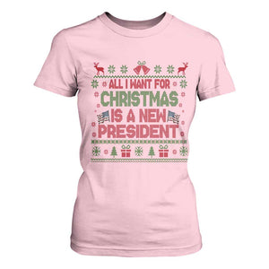 All I Want For Christmas Is A New President T Shirt For Women Funny Democrat Christmas TS14 Light Pink Print Your Wear