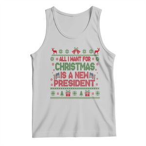 All I Want For Christmas Is A New President Tank Top Funny Democrat Christmas TS14 Ash Print Your Wear