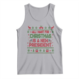 All I Want For Christmas Is A New President Tank Top Funny Democrat Christmas TS14 Athletic Heather Print Your Wear
