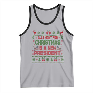 All I Want For Christmas Is A New President Tank Top Funny Democrat Christmas TS14 Athletic Heather Black Print Your Wear