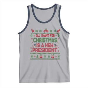 All I Want For Christmas Is A New President Tank Top Funny Democrat Christmas TS14 Athletic Heather Navy Print Your Wear