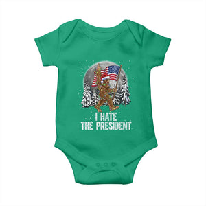 Funny Bigfoot Christmas Political Meme Baby Onesie I Hate The President TS14 Irish Green Print Your Wear