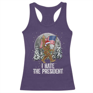 Funny Bigfoot Christmas Political Meme Racerback Tank Top I Hate The President TS14 Purple Print Your Wear