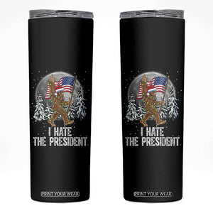 Funny Bigfoot Christmas Political Meme Skinny Tumbler I Hate The President TS14 Black Print Your Wear
