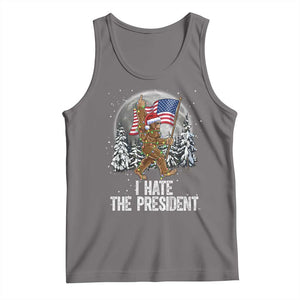 Funny Bigfoot Christmas Political Meme Tank Top I Hate The President TS14 Deep Heather Print Your Wear