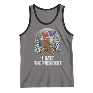 Funny Bigfoot Christmas Political Meme Tank Top I Hate The President TS14 Deep Heather Black Print Your Wear